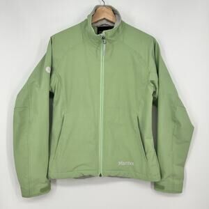 Marmot Lightweight Soft Shell Jacket Womens Medium Light Green Full Zip Stretchy